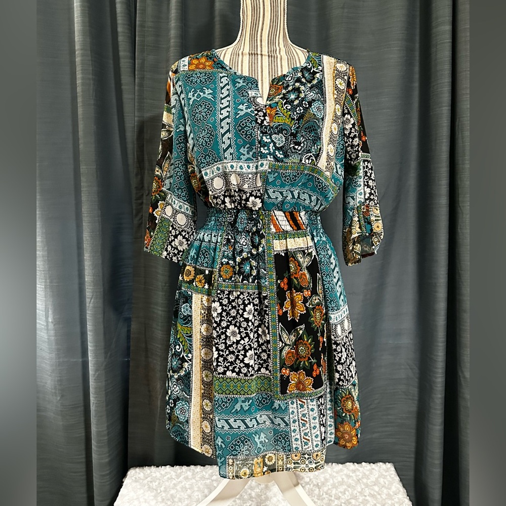 Enfocus Studio Floral Patchwork Dress